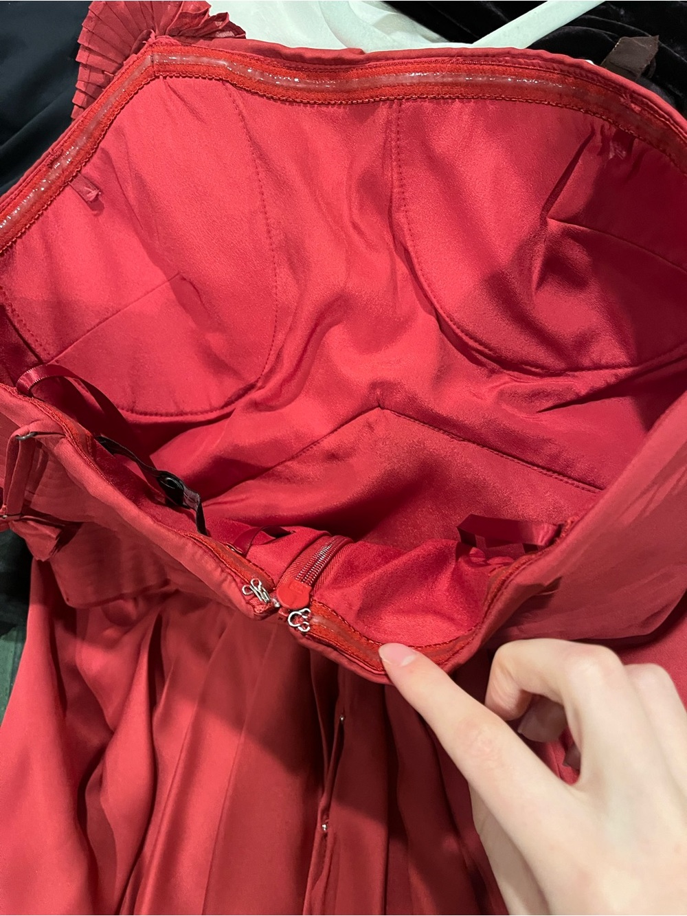 BCBGMaxAzria Red One-Shoulder Ruffle Cocktail Dress - Picture 4 of 5